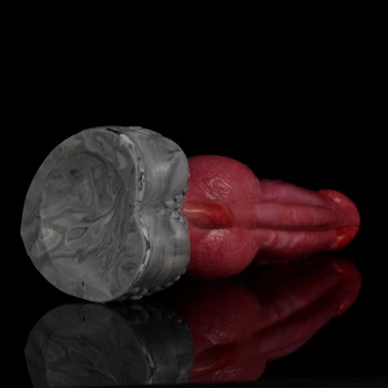 FAAK New Dragon Dildo Gory Meat Color Large Knot Dog Penis Curve Silicone Anal Plug G-spot Stimulate Femal Masturbator Sex Toy 6