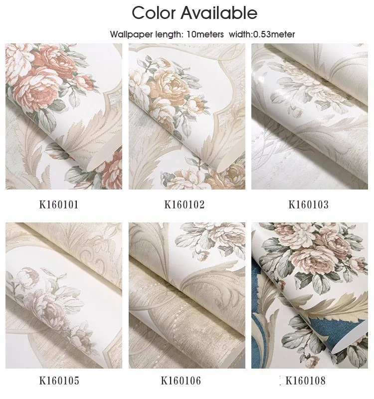 American Wallpaper Vintage Rustic Floral Wall Paper For Walls Non-woven Wallpapers For Living Room,bedroom Wallpaper 3d Flower