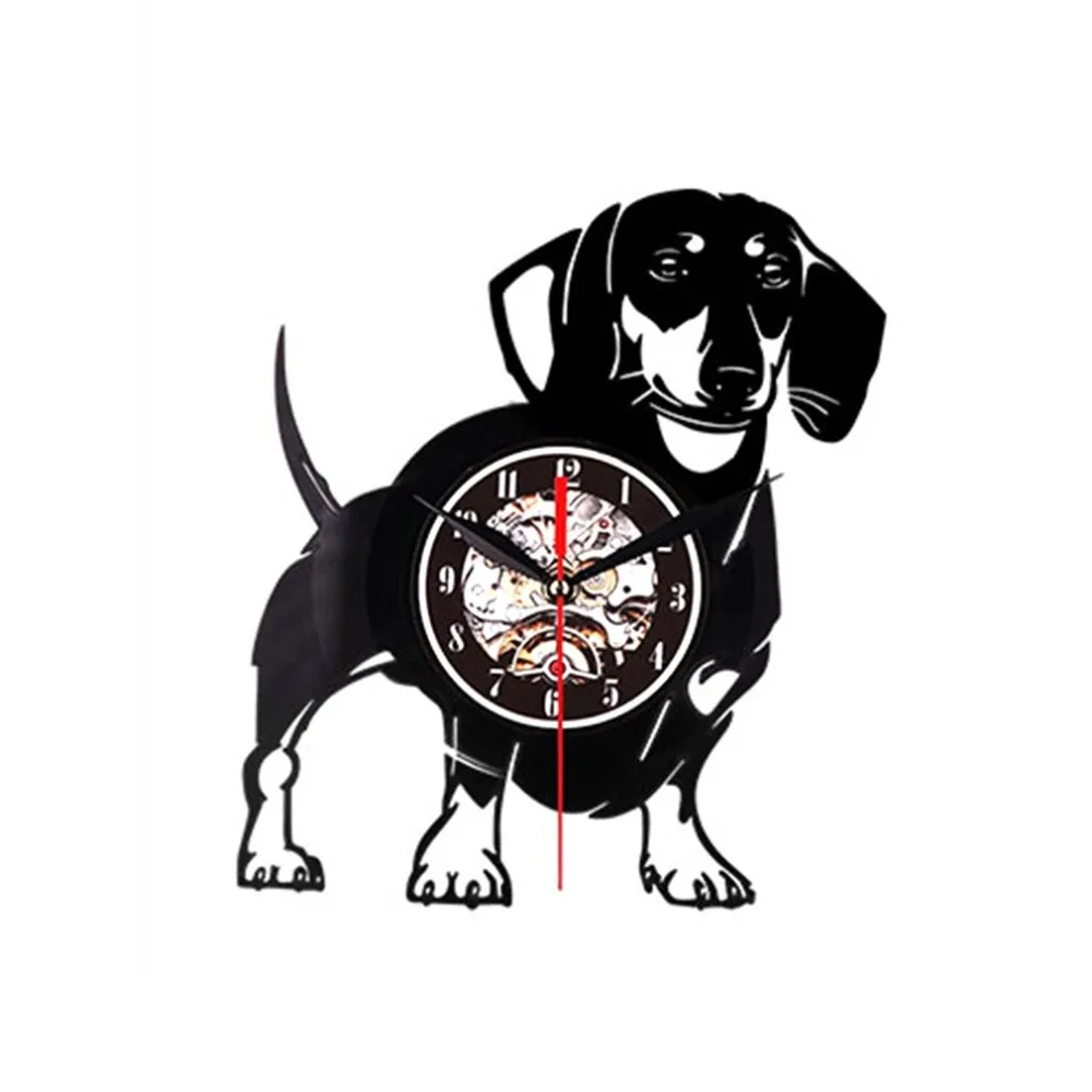 Vinyl Wall Clock Vinyl Record Creative Wall Clock- A Puppy Without Light