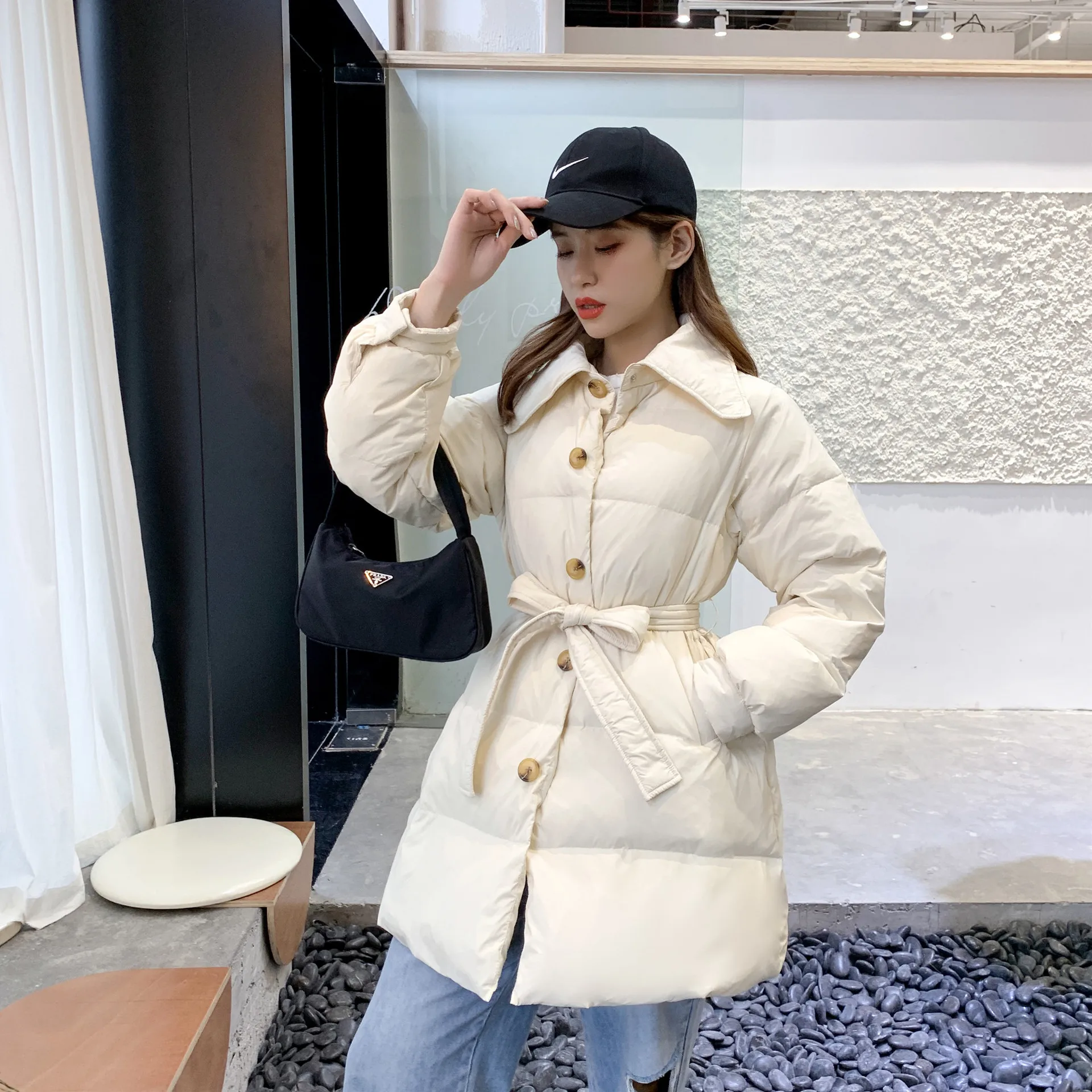 Creamy-white KMETRAM женский пуховик Зимнее пальто женская одежда модное корейское длинное пальто женская теплая парка Doudoune Femme Hiver 1901 - Цвет: Creamy-white