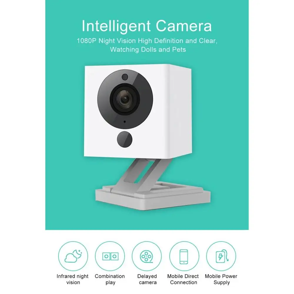 Xiaomi Mi умная камера 1080 p, сетевая HD камера наблюдения, квадратная умная камера ночного видения, беспроводная камера для помещений
