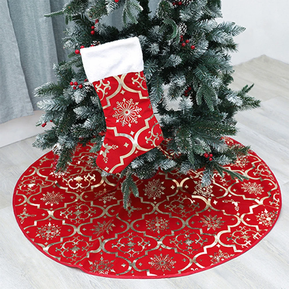 Home Tree Skirt Sock Set Protective Floor Christmas Dustproof Durable Ornament Party Festival Decorative Round Folding - Цвет: Красный