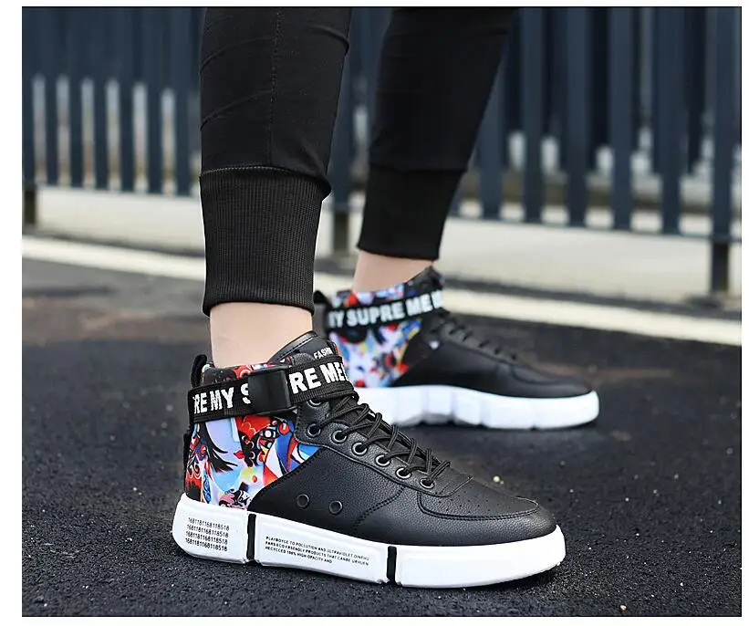 Men's shoes new thick bottom high to help casual men's sports shoes running tide shoes