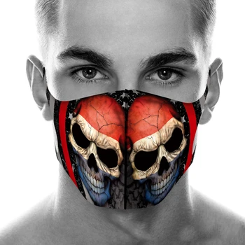 

Color Series Skull Face Mask Printing Fabric Mask Protective PM 2.5 Mouth-Muffle Dust Washable Reusable Mask