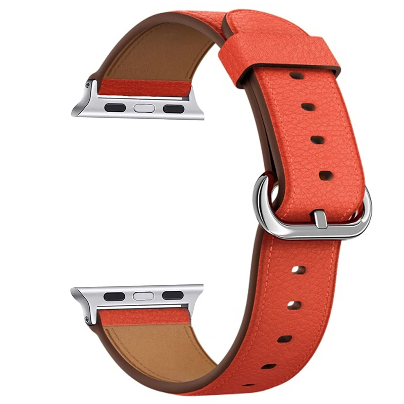 red Oulucci ремешок из нержавеющей стали для apple watch ремешок 38 мм/40 мм/42 мм/44 мм сменный ремешок для apple watch 5/4/3/2 - Цвет ремешка: red