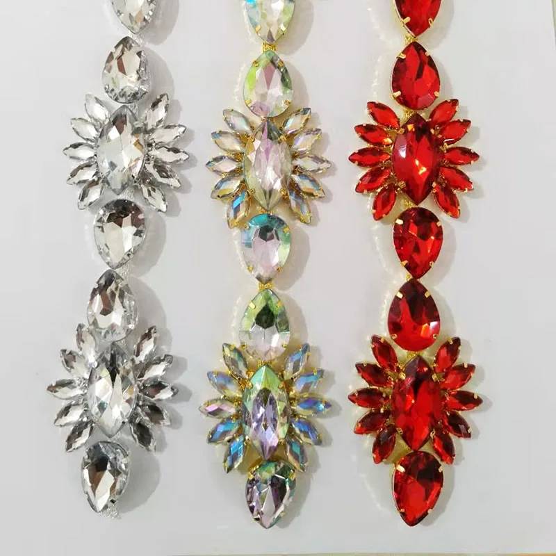 

Hot Sale 1 Yard Rhinestone Chain With Acrylic Stone Rhinestone Trimming For Wedding Bridal Applique TONG91803