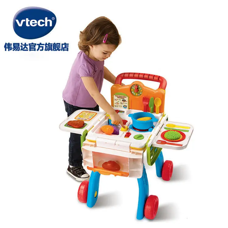 Vtech кухонная хозяйственная игрушка-тележка для девочек детский мини искусственный набор кухонной посуды кукла для игры в дочки-матери тележка подарок