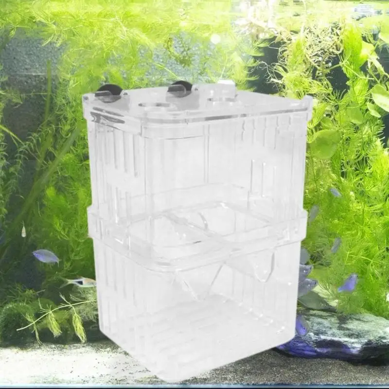 Акриловая коробка для разведения рыб аквариумный ящик для заводчиков двойной Гуппи инкубационная изоляция инкубатора зоотовары аквариумные аксессуары