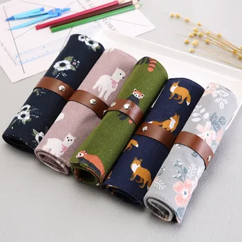 

Creative Straps Roller Blinds Pen Curtains Multifunctional Makeup Brush Storage Bags Student Office Stationery Pencil Case