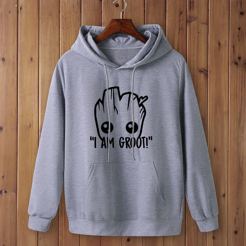 light grey-B Marvel "," I AM Groot "толстовки BTS теплая толстовка женская обувь на застежке молнии Для мужчин Новинки для женщин модная Толстовка в стиле хип-хоп Харадзюку уличная Повседневное Толстовка Для мужчин s пуловер - Цвет: light grey-B