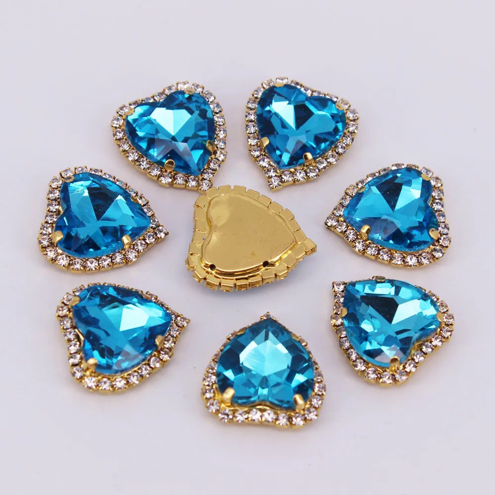 Crystal Applique 2 20 шт Плоские с оборота цветные стразы декоративные пуговицы металлические стразы кнопки для рукоделия хрустальные пуговицы в форме сердца - Цвет: Crystal Applique 2