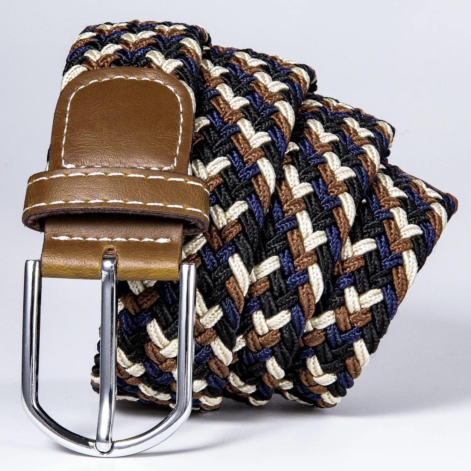BRPD0087 Hi-Tie мужской женский эластичный пояс для джинсов зеленый красный полосатый эластичный холщовый ремень ковбой Повседневный вязаный Плетеный длинный ремень 3,5 см - Цвет: BRPD0087