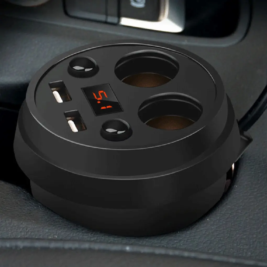 Светодиодный дисплей автомобильное зарядное устройство двойной USB порт чашки тип прикуривателя телефон USB зарядное устройство 120 Вт Мощность