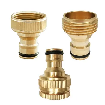 

1/2~3/4 Fine Copper Garden Hose Tap Connector 3 Sizes Water Pipe Quick Connector Easy Connect for Watering Irrigation System#9