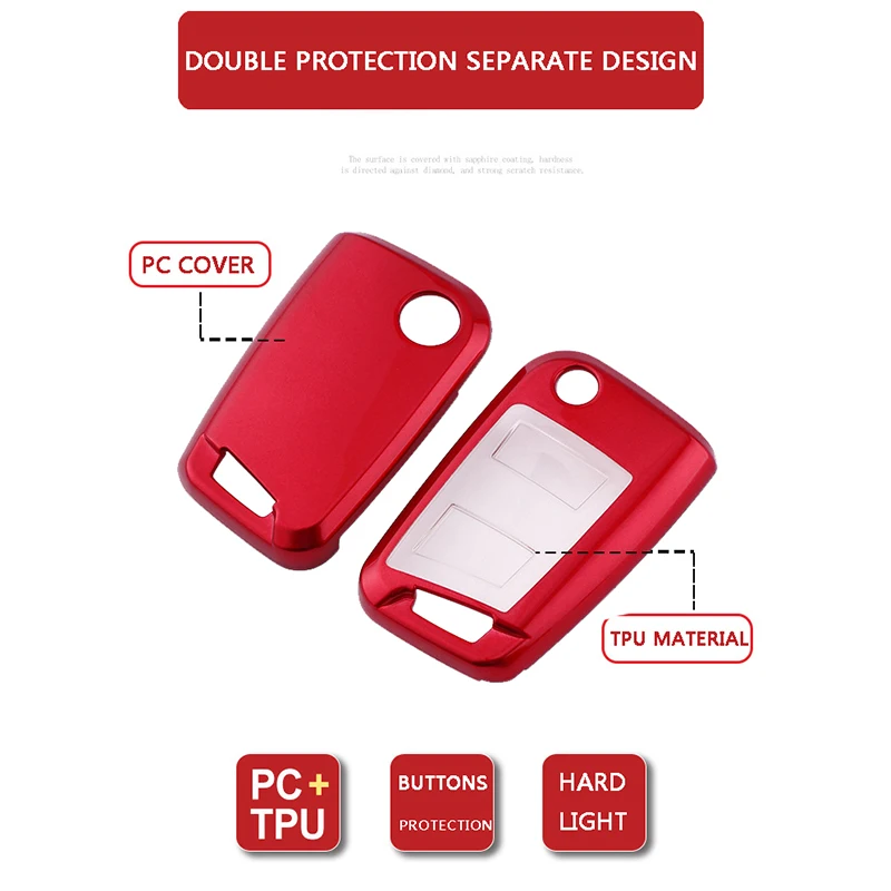 Чехол для ключей автомобиля из ПК+ ТПУ, чехол-Брелок с цепочкой для volkswagen Skoda Octavia A5 Fabia для VW Polo Golf Passat Seat Ibiza Leon