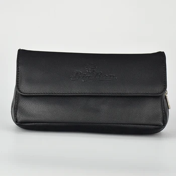 

Men Genuine Leather Smell Proof Bags Soft Sheepskin Cover Multifunction Bag Solid Black 2 Tobacco Pipe Handbag