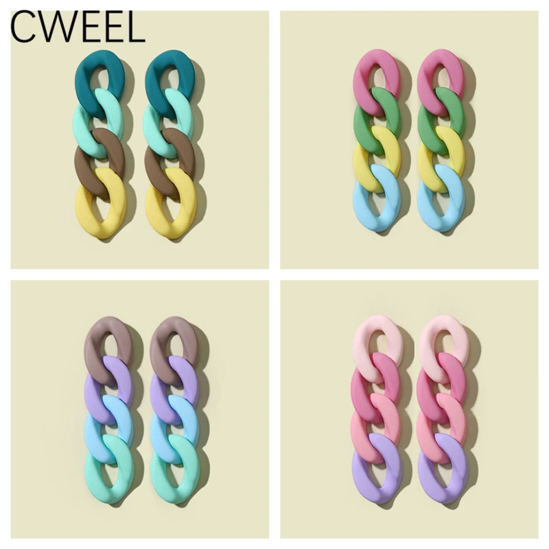 CWEEL Long Chain Vintage Earrings For Women Wedding Party Bohemian Pendant Geometric Wife Acrylic Snake Gift Boho Jewelry | Украшения и