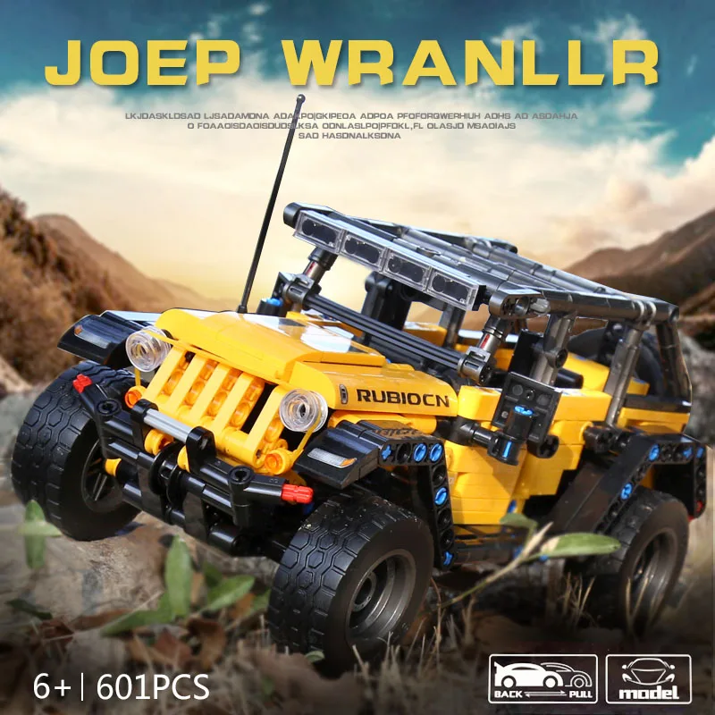 MOC Technic Машинки Игрушки Jeeps Wrangler авантюрист внедорожный автомобиль строительные блоки кирпичи детские игрушки рождественские подарки для детей