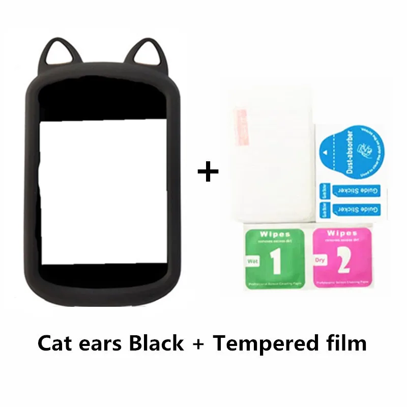 Cat ears Black Garmin Edge 830, gps, силиконовый чехол для езды на велосипеде и компьютера, чехол из закаленной пленки, Нормальный/ушной Стиль для Garmin - Цвет: Cat ears Black