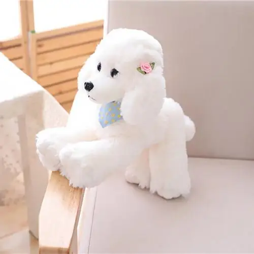 White32cm Плюшевая Реалистичная плюшевая собака, животное, кукла, мягкая игрушка, подарок, кресло, диван, Декор, удобная Милая имитация собаки, короткая плюшевая кукла - Цвет: White32cm