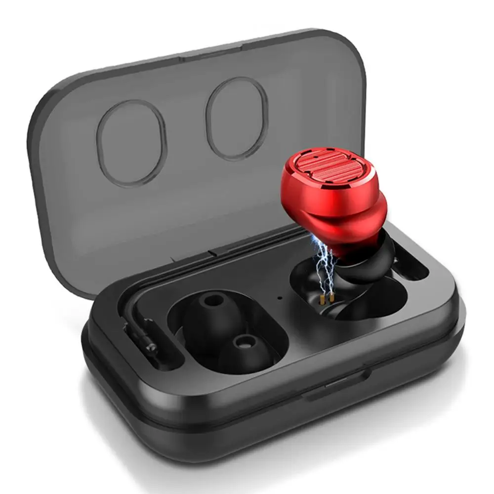 red only one Vorke T12 TWS наушники беспроводные Спортивные Bluetooth V5.0 гарнитура сенсорное управление настоящие наушники IPX4 шумоподавляющие наушники для телефона - Цвет: red only one