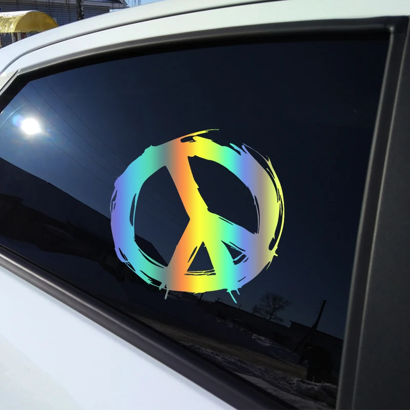 Autocollant Voiture Peace Symbol - Symbole De La Paix - Noir - Décoration Extérieure
