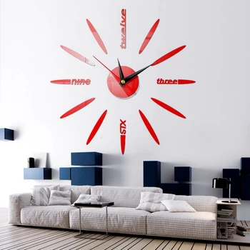 

Promotion 2020 New Fashion Diy 3D Wall Clock Large Mirror Modern Quartz Clocks Home Living Room Decoration Watch Free Shipping
