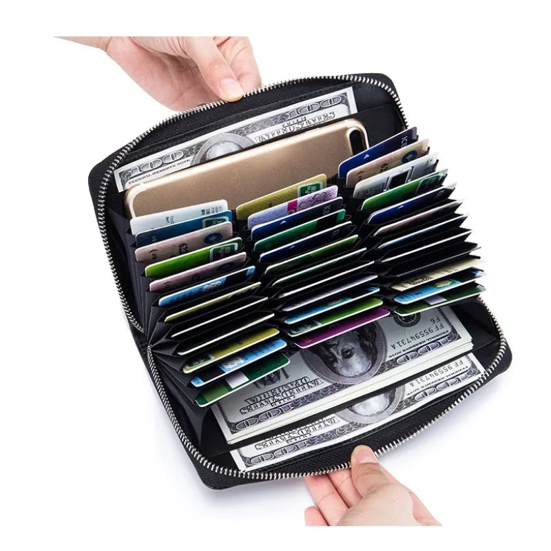 Длинный кошелек из натуральной кожи с отделением для паспорта и RFID защитой|Кошельки| |