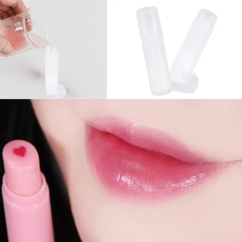 

50/100pcs Plastic Lip Balm Tube Cosmetic Empty Chapstick Container With Caps Lipstick Storage Tube For Women Girls DIY Crafting