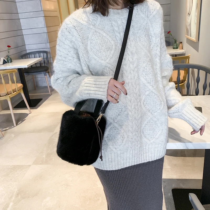 Luxury Ladies Bag Winter Crossbody Fashion Designer Bags Famous Brand Women Bags High Quality Plush Women's Bag Rounded Handles