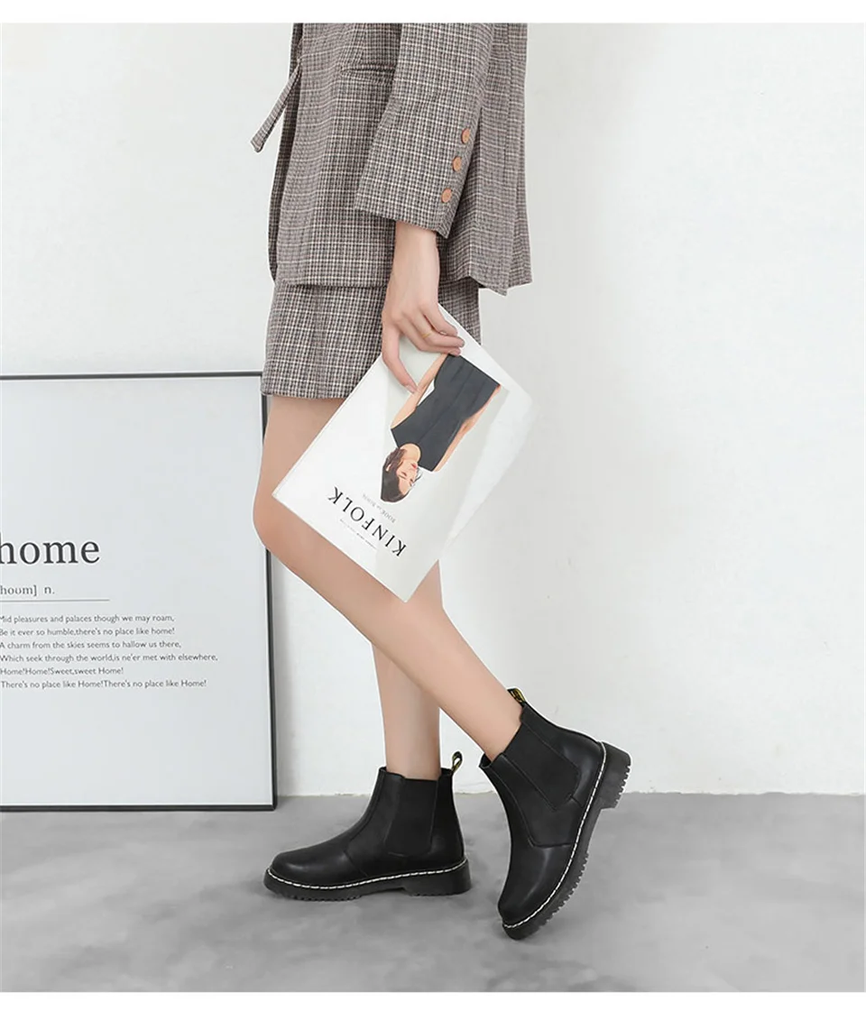 Malemonkey/Коллекция года; Size35-40-зимняя обувь; модные женские ботинки; ботинки «Челси»; классические женские ботинки на шнуровке с круглым носком