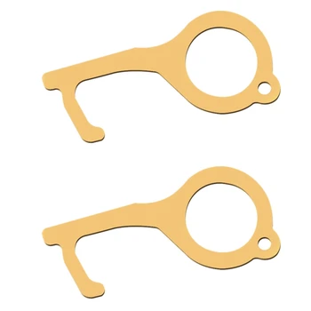 

2Pcs Portable Hygiene Hand Cleaner Alloy EDC Door Opener Elevator Handle Key