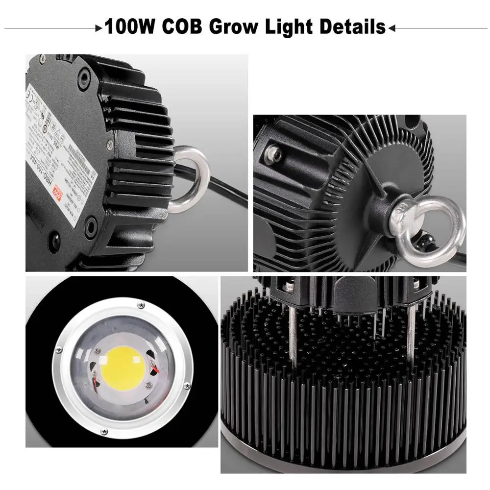 Phlizon 100 Вт cob full spectrum лампа растения освещение для цветлв отражатель завод светодиодные лампы Семена Овощи цветок лампа