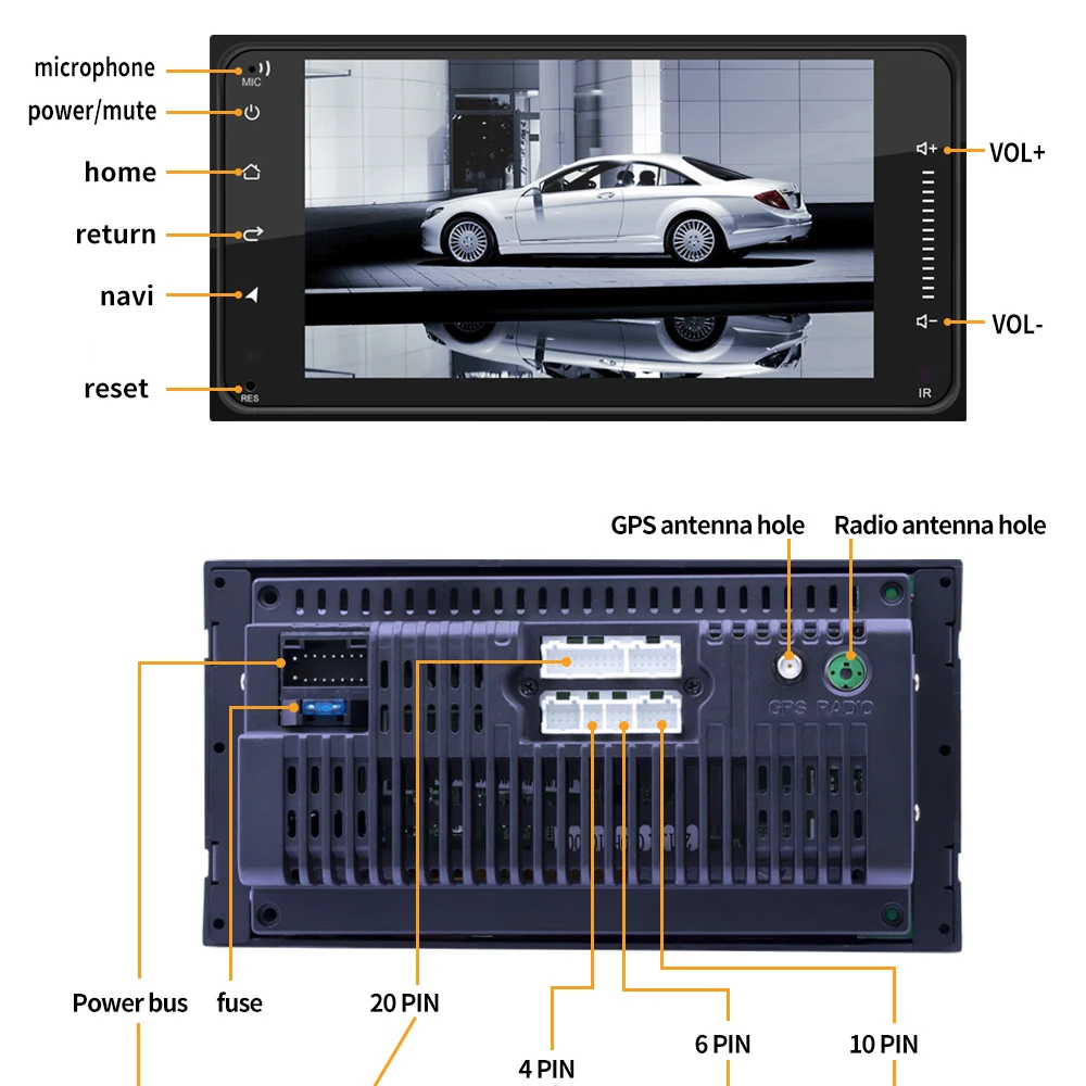 7 дюймов 2 Din автомагнитола 1080P HD Автомагнитола мультимедиа плеер Навигация BT автомобильный стерео Gps плеер для Toyota Corolla