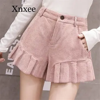 high waist frill hem casual pants