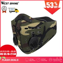 西サイクリングスポーツフェイス mtb バイクトレーニングマスク PM2.5 抗汚染活性炭フィルター洗えるでサイクリングマスク(China)