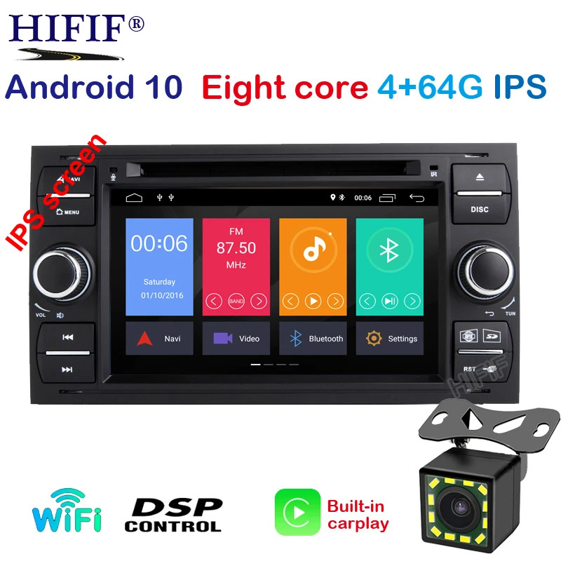 IPS Android 10 2G 2 din мультимедийный плеер для Ford Mondeo S max Focus C MAX Galaxy Fiesta Form Fusion Transit GPS DVD AV
