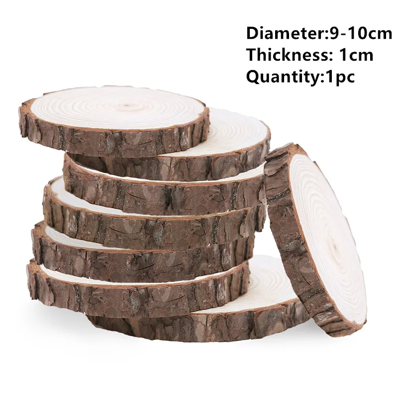 1pc 9-10cm 1 шт 5 шт Необработанные деревянные ломтики круги DIY Ремесло Рождественские Украшения для DIY ремесла День рождения Свадьба вечеринка украшения - Цвет: 1pc 9-10cm