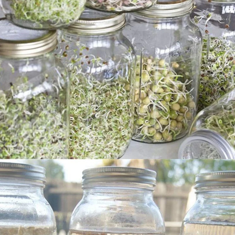 Набор из 3 Sprouting крышка банки из нержавеющей стали набор для превосходной вентиляции подходит для широкого рта банка с завинчивающейся крышкой консервные банки для изготовления Orga