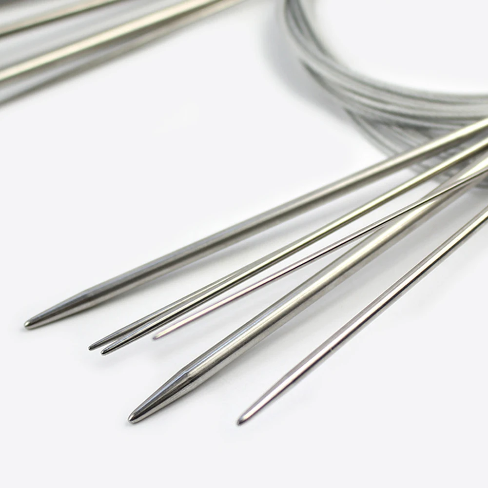 Home Practical Sewing Crafts Stainless Steel Weave DIY Knitting Needle Crochet Pins Circular Handmade Tool