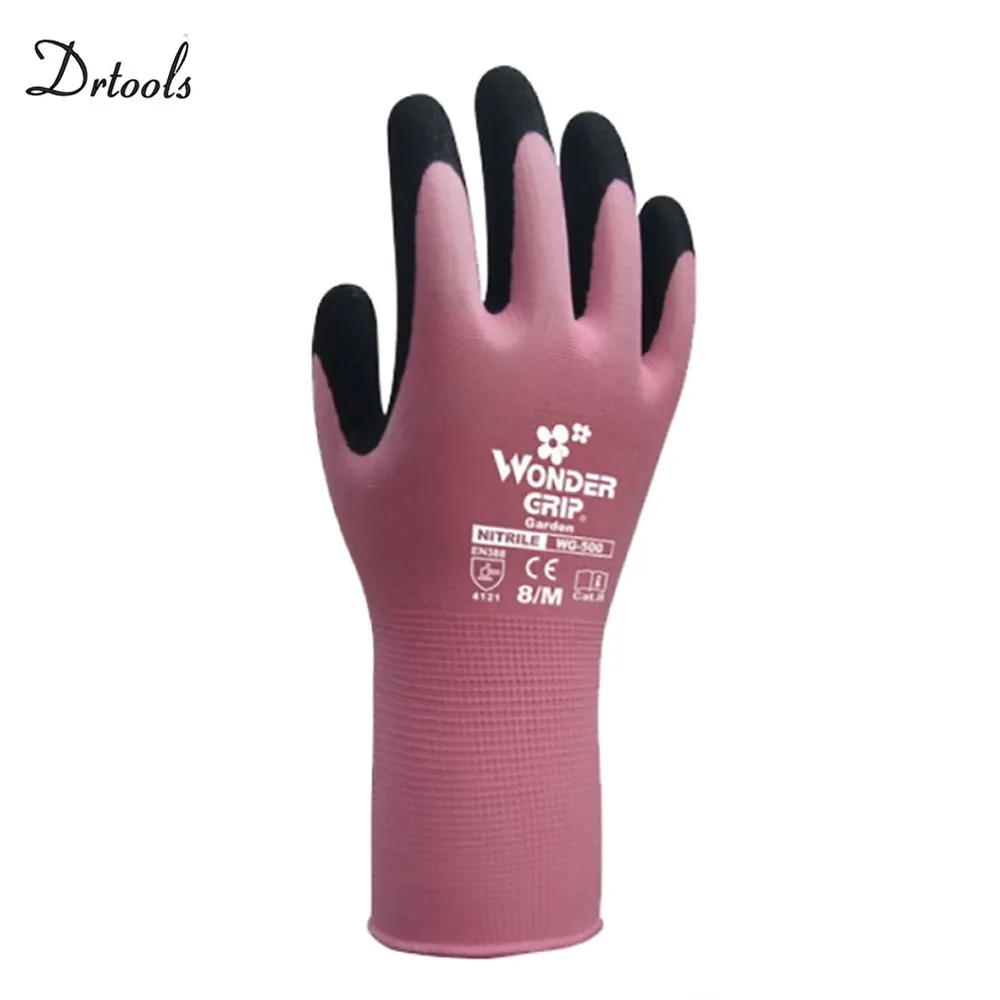 Рабочие перчатки для женщин и мужчин, дышащие нейлоновые перчатки для садоводства, рыбалки, восстановительных работ - Цвет: Розовый