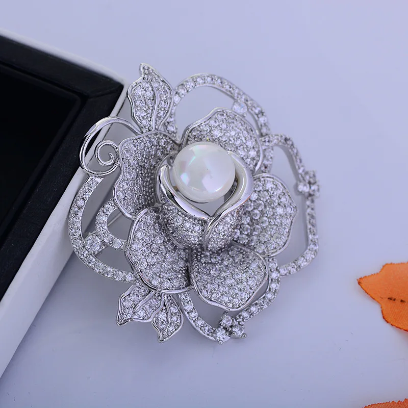 Korean-style Accessories Classic Style Corsage Zircon Brooch Rose Brooch Wedding Accessories