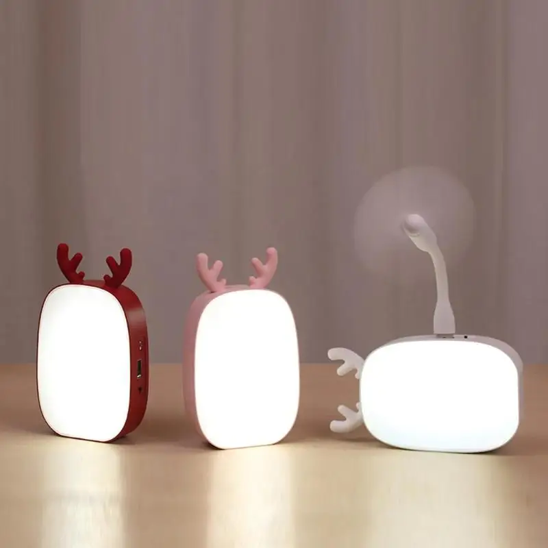 Мини Настольный светильник Многофункциональный красивый Sprouting олень USB Перезаряжаемый для чтения глаз-защита для спальни прикроватный светодиодный Настольный светильник