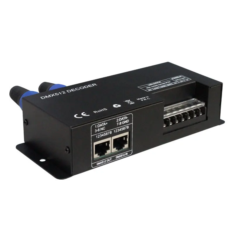 DC 12 V-24 V 3 канальный x 8A DMX 512 декодер светодиодный контроллер для RGB 5050 3528 Светодиодные ленты светильник
