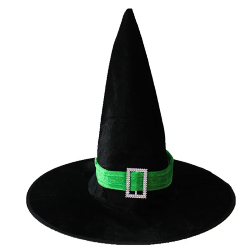 Halloween party hat witch witch hat yarn print pumpkin black pointed hat sale c