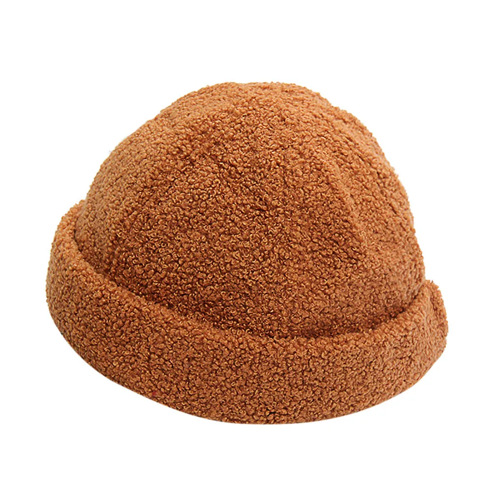 Женские зимние теплые вязаные шапки Skullcap, Повседневные шапки в стиле хип-хоп без рукавов с манжетами, короткие женские Лыжные шапки с дыней, рыбацкие шапки Docker, шапки 19 oct29