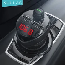 KUULAA-cargador de coche 3.4A, transmisor FM, Bluetooth, modulador de Audio, reproductor MP3, USB Dual, cargador de teléfono móvil para iPhone y Samsung