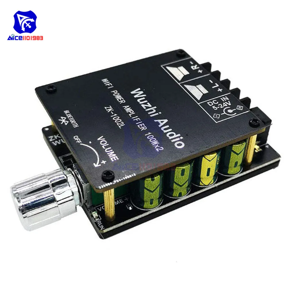 Diymore TPA3116 ZK-1002L Bluetooth 5,0 цифровой усилитель доска 100Wx2 Регулируемый аудио усилитель мощности модуль электронные компоненты