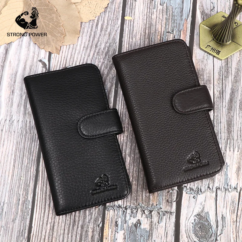 

Import inside Full Leather Full-grain Leather Card Bit More with Buckle Mid-length Wallet