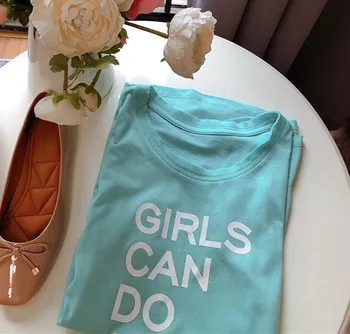 

Women T-shirt Alphabet Lake Blue T-shirt